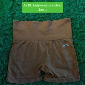 AYBL Brown Athletic Shorts High-Waisted Stretchy